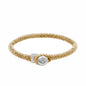 Pulsera de piel natural de borrego en trenza de ocho tiras, con broche en baño de rodio - Joyería y bisutería fina