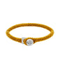 Pulsera de piel natural de borrego en trenza de ocho tiras, con broche en baño de rodio - Joyería y bisutería fina