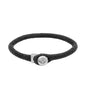 Pulsera de piel natural de borrego en trenza de ocho tiras, con broche en baño de rodio - Joyería y bisutería fina