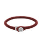 Pulsera de piel natural de borrego en trenza de ocho tiras, con broche en baño de rodio - Joyería y bisutería fina