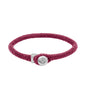 Pulsera de piel natural de borrego en trenza de ocho tiras, con broche en baño de rodio - Joyería y bisutería fina