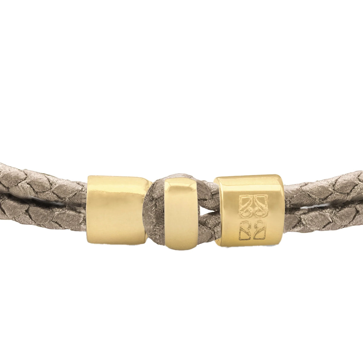 Pulsera en baño de Oro 22K, Broche de botón Piel natural de Borrego - Joyería y bisutería fina