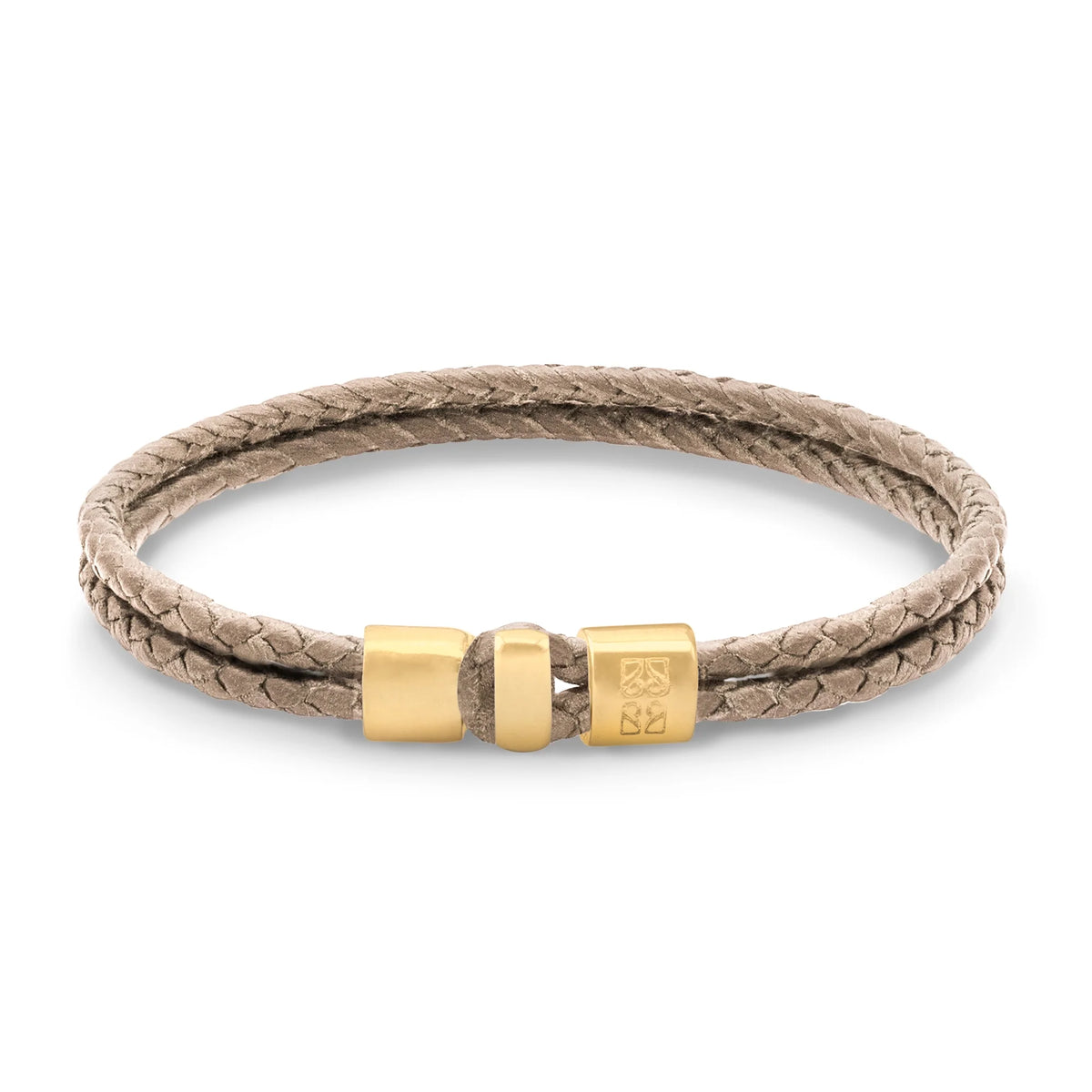 Pulsera en baño de Oro 22K, Broche de botón Piel natural de Borrego - Joyería y bisutería fina