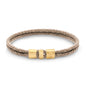 Pulsera en baño de Oro 22K, Broche de botón Piel natural de Borrego - Joyería y bisutería fina