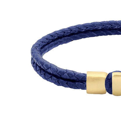 Pulsera en baño de Oro 22K, Broche de botón Piel natural de Borrego - Joyería y bisutería fina