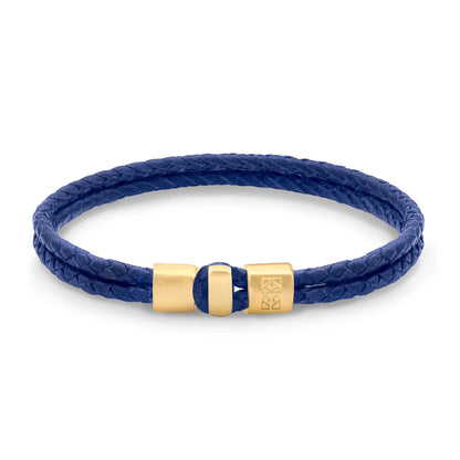 Pulsera en baño de Oro 22K, Broche de botón Piel natural de Borrego - Joyería y bisutería fina