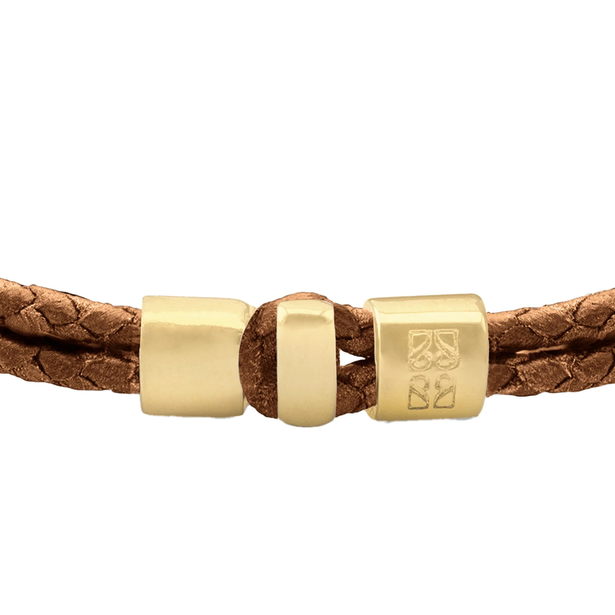 Pulsera en baño de Oro 22K, Broche de botón Piel natural de Borrego - Joyería y bisutería fina