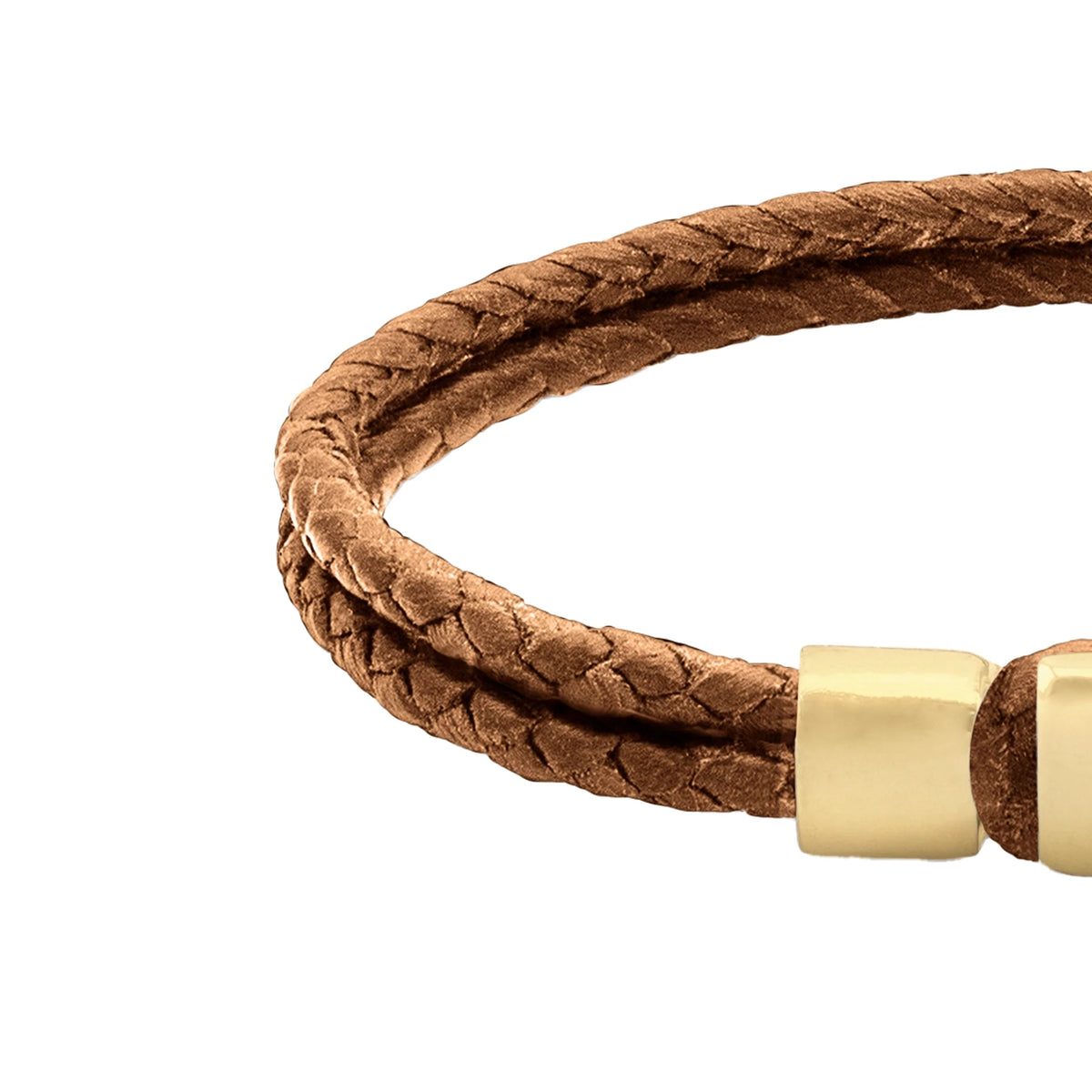 Pulsera en baño de Oro 22K, Broche de botón Piel natural de Borrego - Joyería y bisutería fina