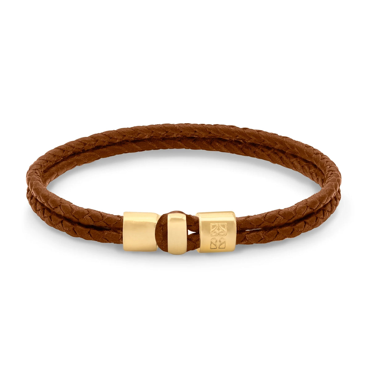 Pulsera en baño de Oro 22K, Broche de botón Piel natural de Borrego - Joyería y bisutería fina