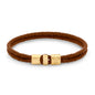 Pulsera en baño de Oro 22K, Broche de botón Piel natural de Borrego - Joyería y bisutería fina