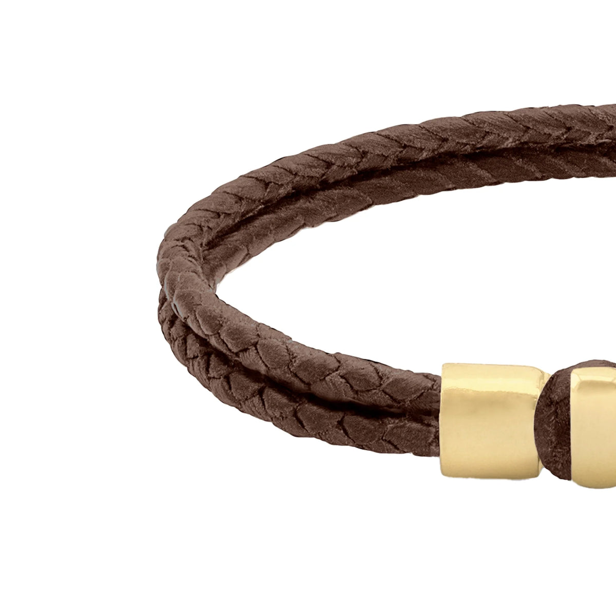 Pulsera en baño de Oro 22K, Broche de botón Piel natural de Borrego - Joyería y bisutería fina