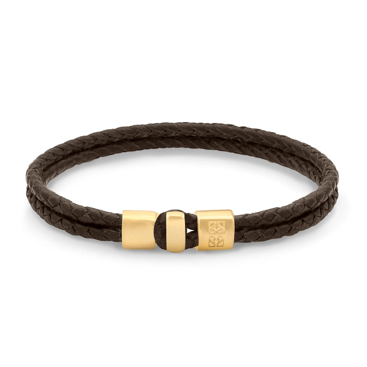 Pulsera en baño de Oro 22K, Broche de botón Piel natural de Borrego - Joyería y bisutería fina