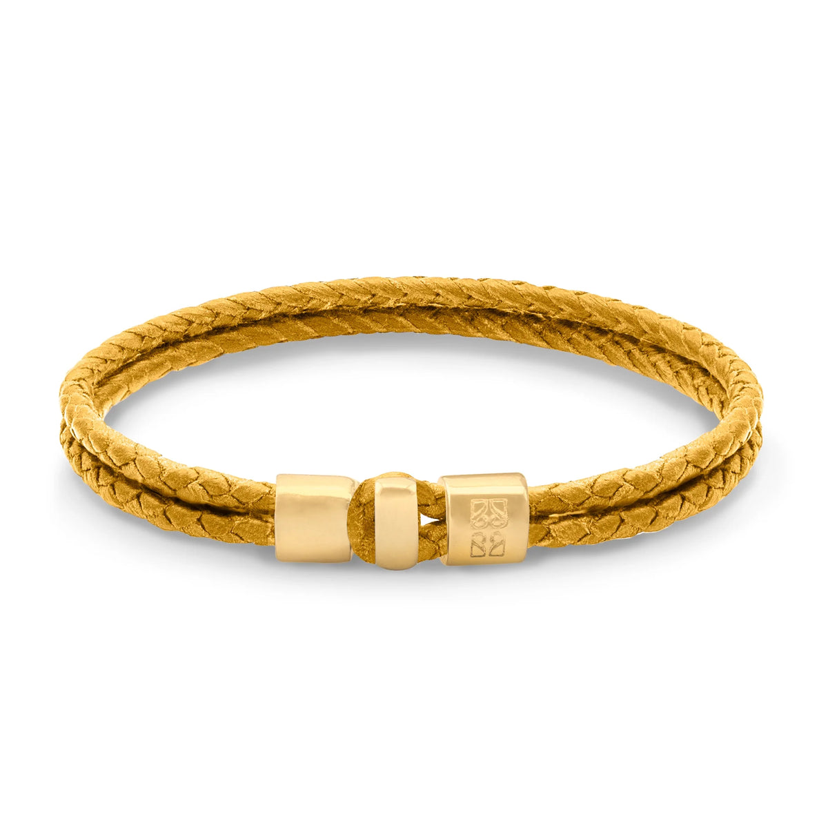 Pulsera en baño de Oro 22K, Broche de botón Piel natural de Borrego - Joyería y bisutería fina