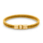 Pulsera en baño de Oro 22K, Broche de botón Piel natural de Borrego - Joyería y bisutería fina