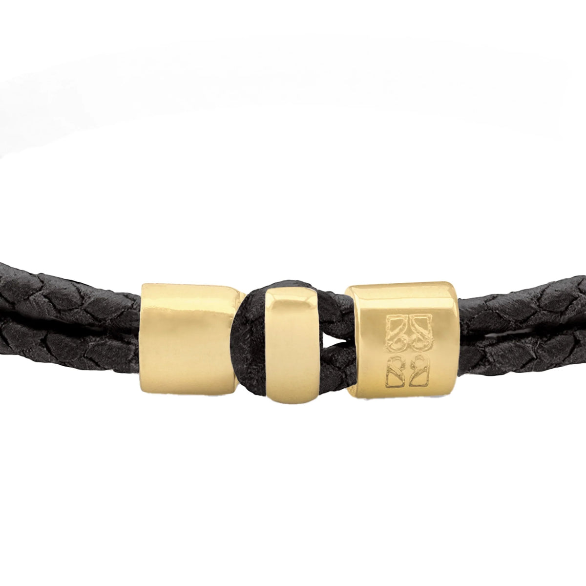 Pulsera en baño de Oro 22K, Broche de botón Piel natural de Borrego - Joyería y bisutería fina