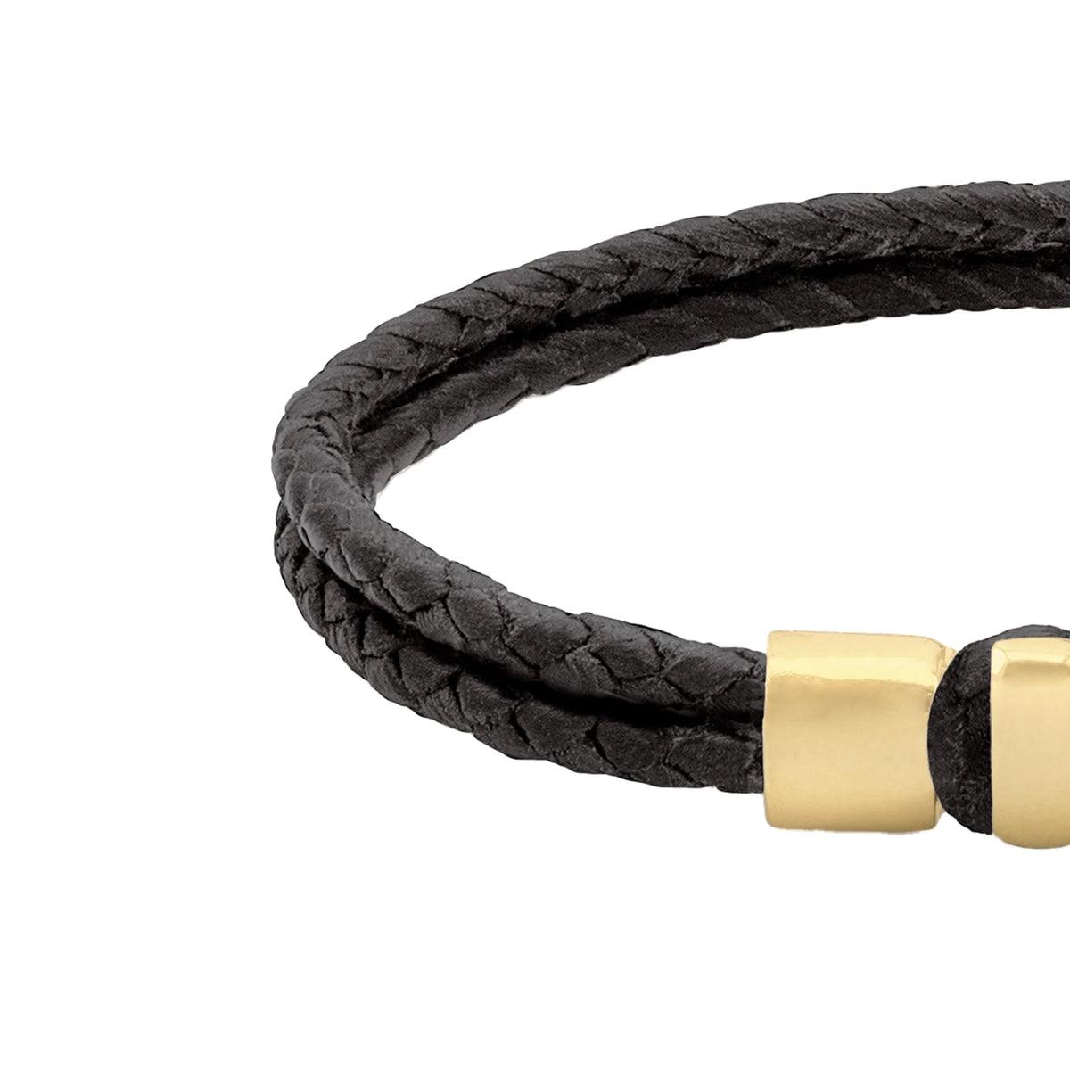 Pulsera en baño de Oro 22K, Broche de botón Piel natural de Borrego - Joyería y bisutería fina