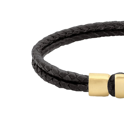 Pulsera en baño de Oro 22K, Broche de botón Piel natural de Borrego - Joyería y bisutería fina