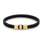 Pulsera en baño de Oro 22K, Broche de botón Piel natural de Borrego - Joyería y bisutería fina