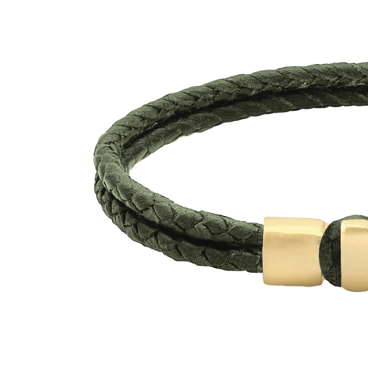 Pulsera en baño de Oro 22K, Broche de botón Piel natural de Borrego - Joyería y bisutería fina