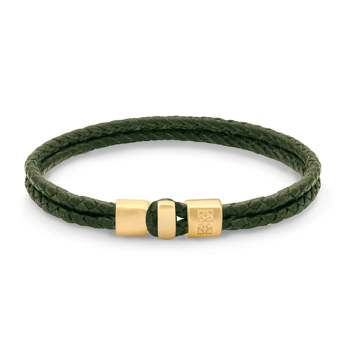 Pulsera en baño de Oro 22K, Broche de botón Piel natural de Borrego - Joyería y bisutería fina