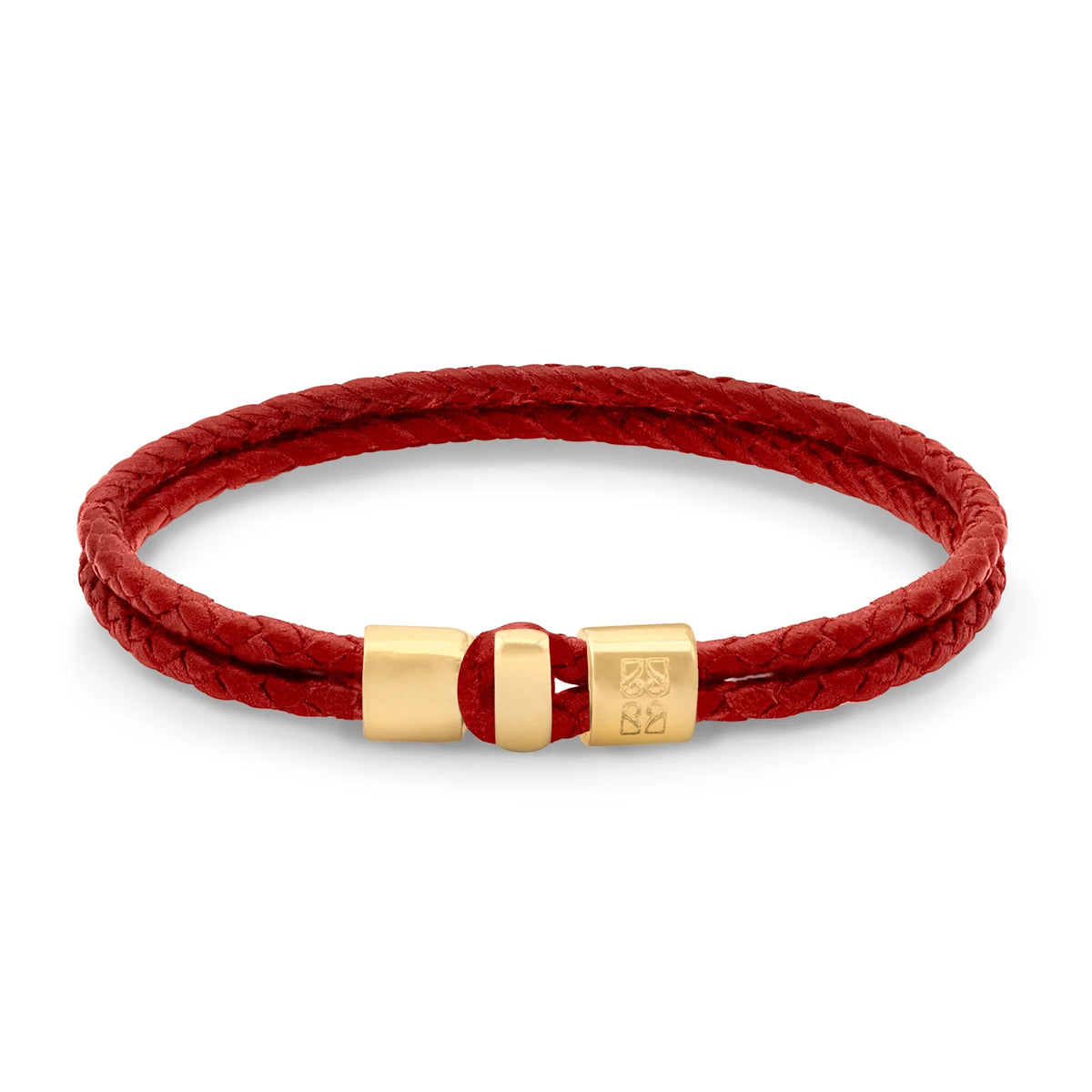 Pulsera en baño de Oro 22K, Broche de botón Piel natural de Borrego - Joyería y bisutería fina