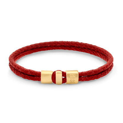 Pulsera en baño de Oro 22K, Broche de botón Piel natural de Borrego - Joyería y bisutería fina