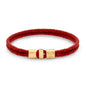 Pulsera en baño de Oro 22K, Broche de botón Piel natural de Borrego - Joyería y bisutería fina