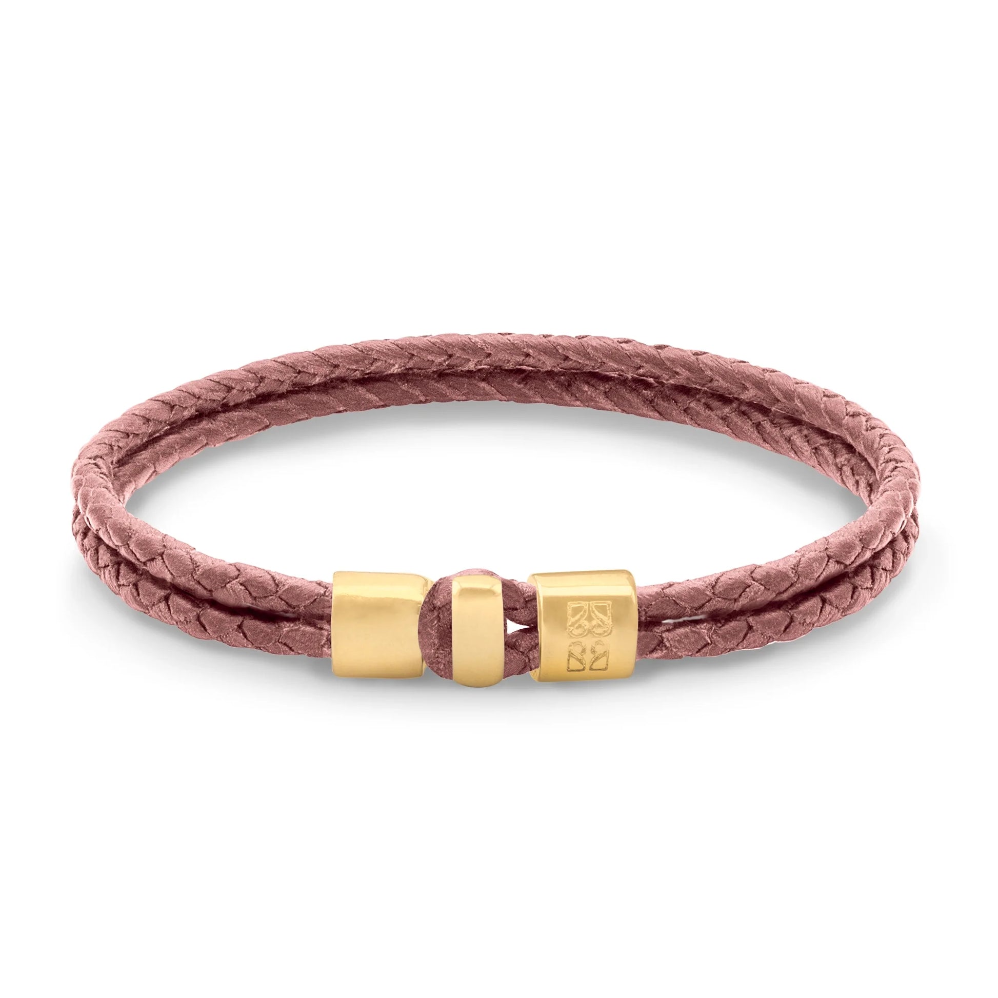 Pulsera en baño de Oro 22K, Broche de botón Piel natural de Borrego - Joyería y bisutería fina