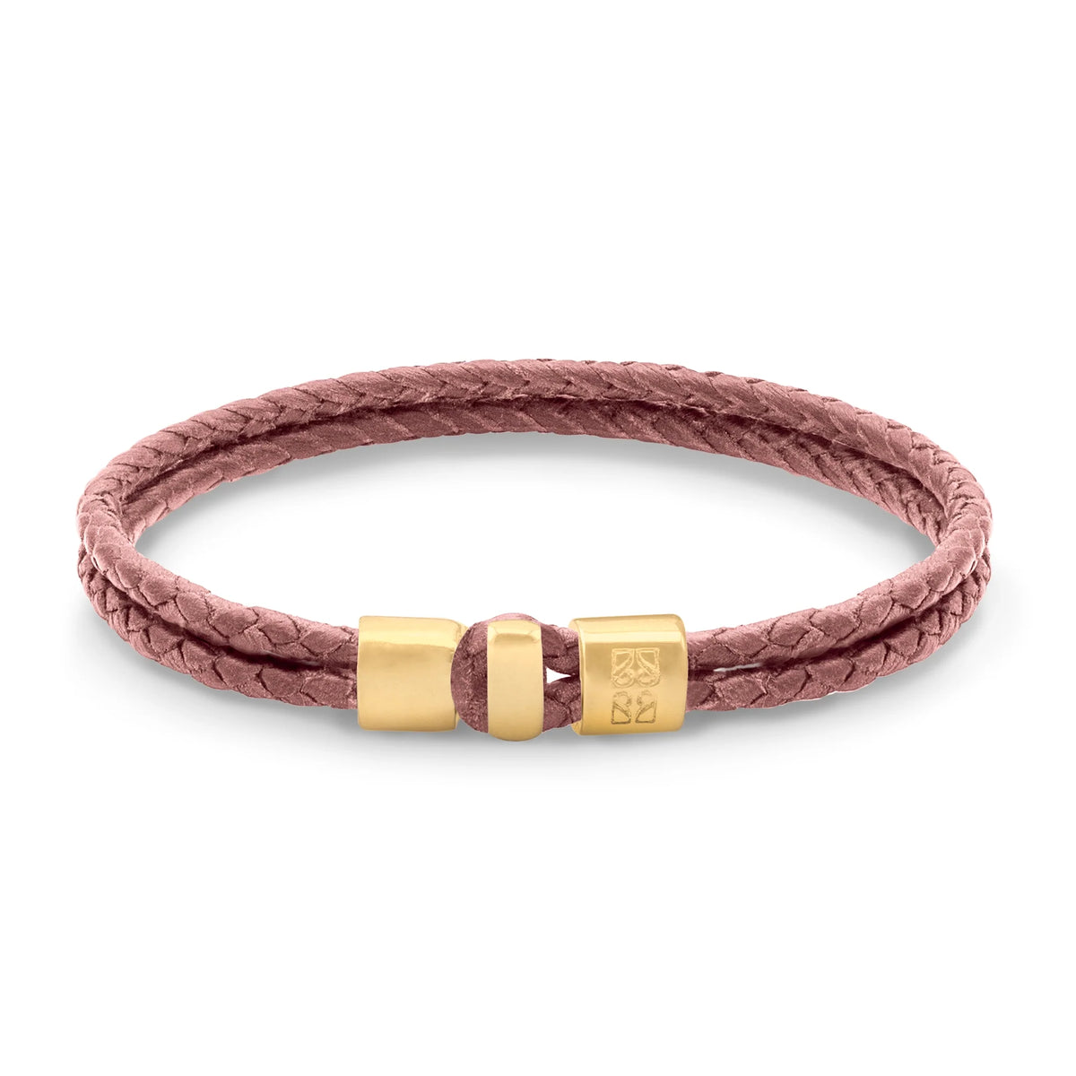 Pulsera en baño de Oro 22K, Broche de botón Piel natural de Borrego - Joyería y bisutería fina