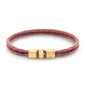 Pulsera en baño de Oro 22K, Broche de botón Piel natural de Borrego - Joyería y bisutería fina