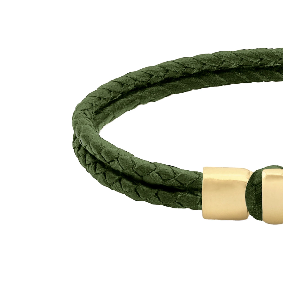 Pulsera en baño de Oro 22K, Broche de botón Piel natural de Borrego - Joyería y bisutería fina