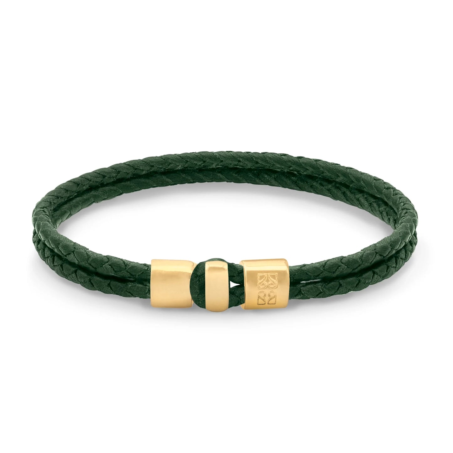 Pulsera en baño de Oro 22K, Broche de botón Piel natural de Borrego - Joyería y bisutería fina