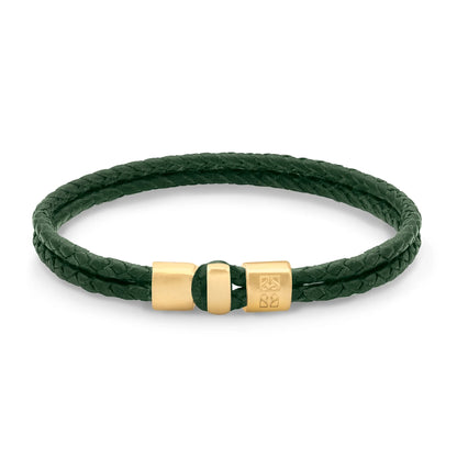 Pulsera en baño de Oro 22K, Broche de botón Piel natural de Borrego - Joyería y bisutería fina