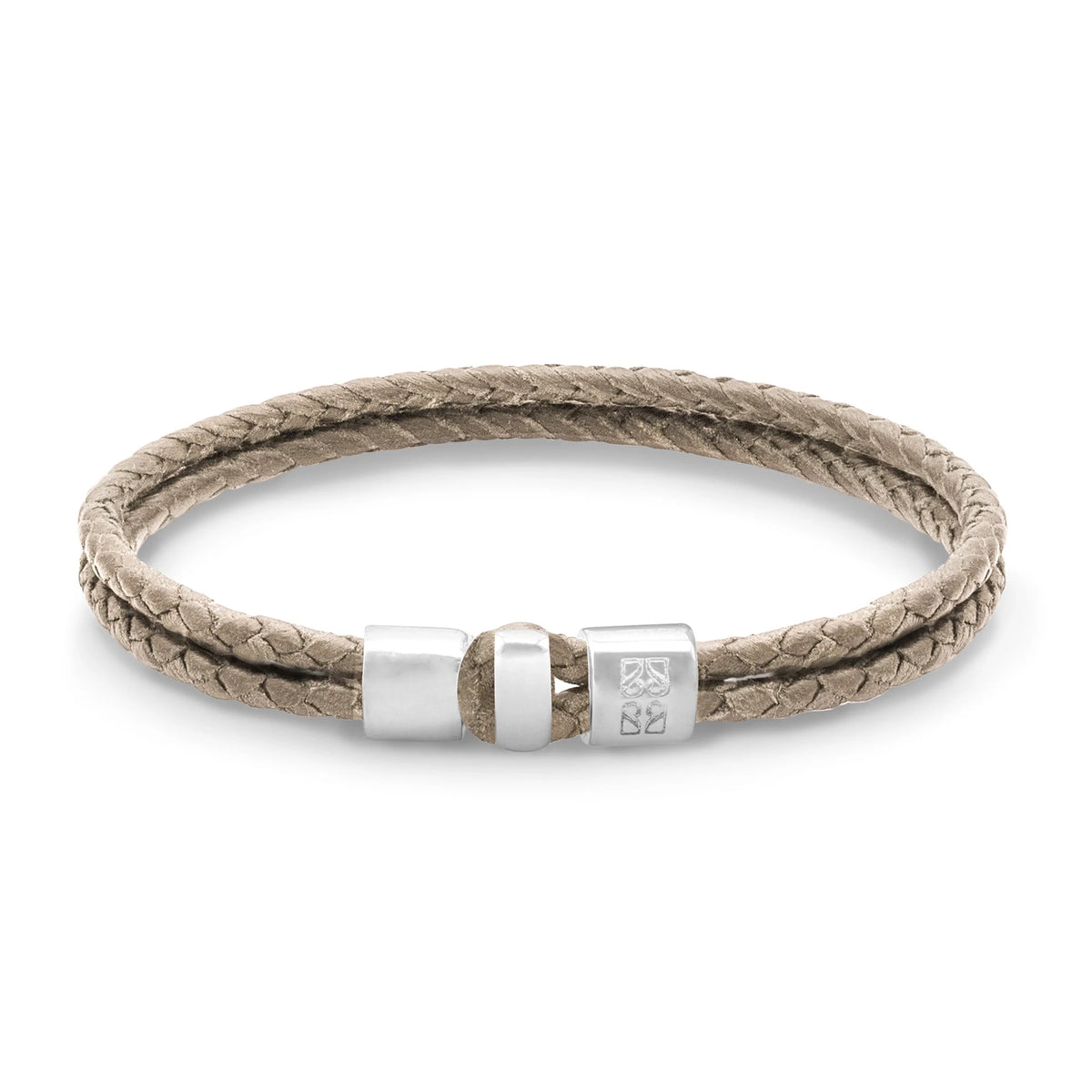 Pulsera en baño de rodio, Piel natural de Borrego - Joyería y bisutería fina