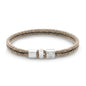Pulsera en baño de rodio, Piel natural de Borrego - Joyería y bisutería fina