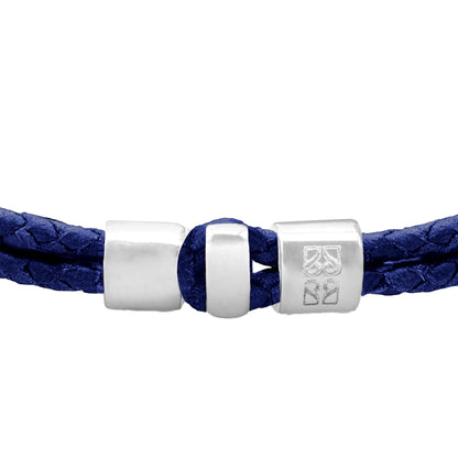 Pulsera en baño de rodio, Piel natural de Borrego - Joyería y bisutería fina