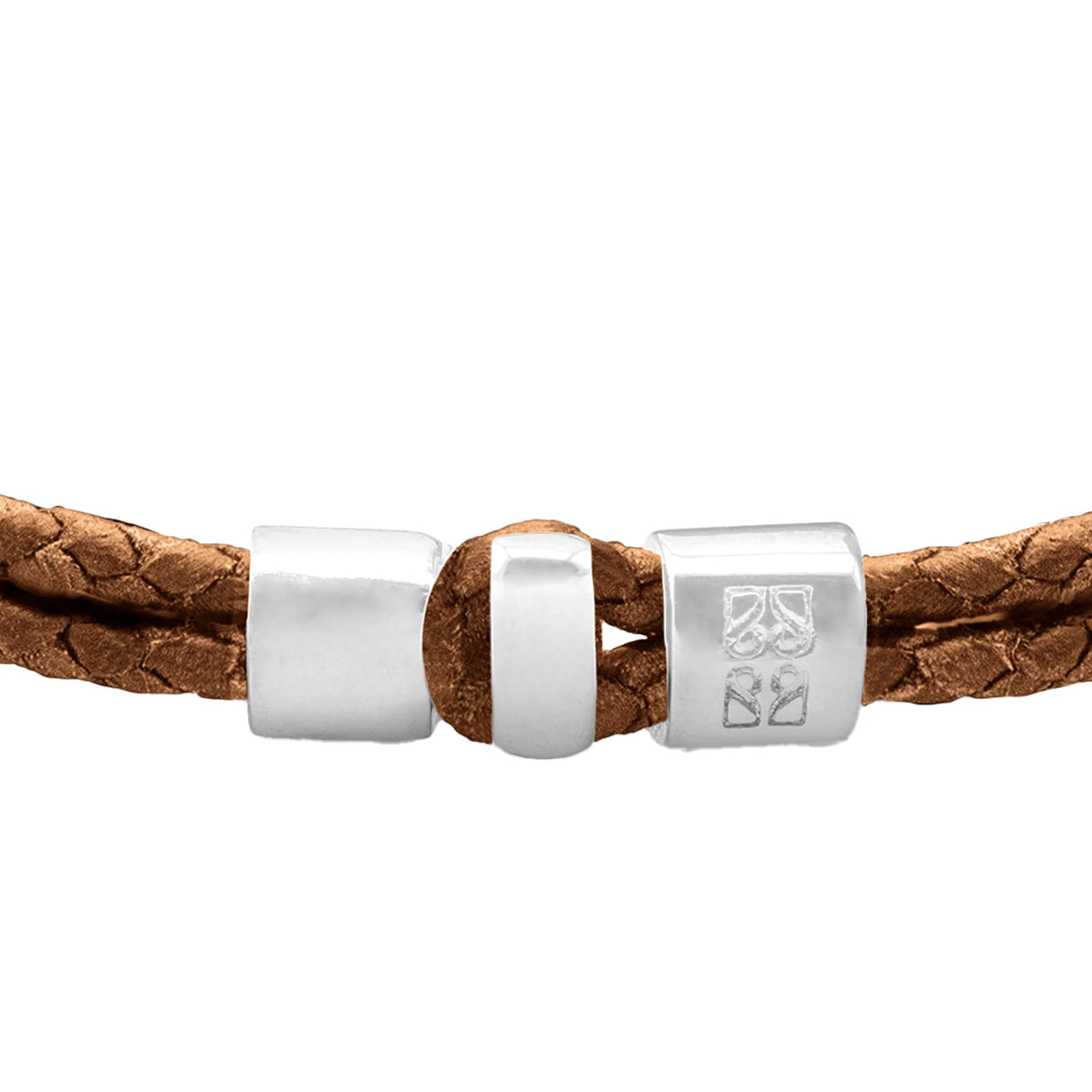 Pulsera en baño de rodio, Piel natural de Borrego - Joyería y bisutería fina