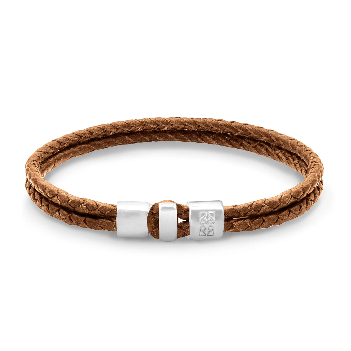 Pulsera en baño de rodio, Piel natural de Borrego - Joyería y bisutería fina