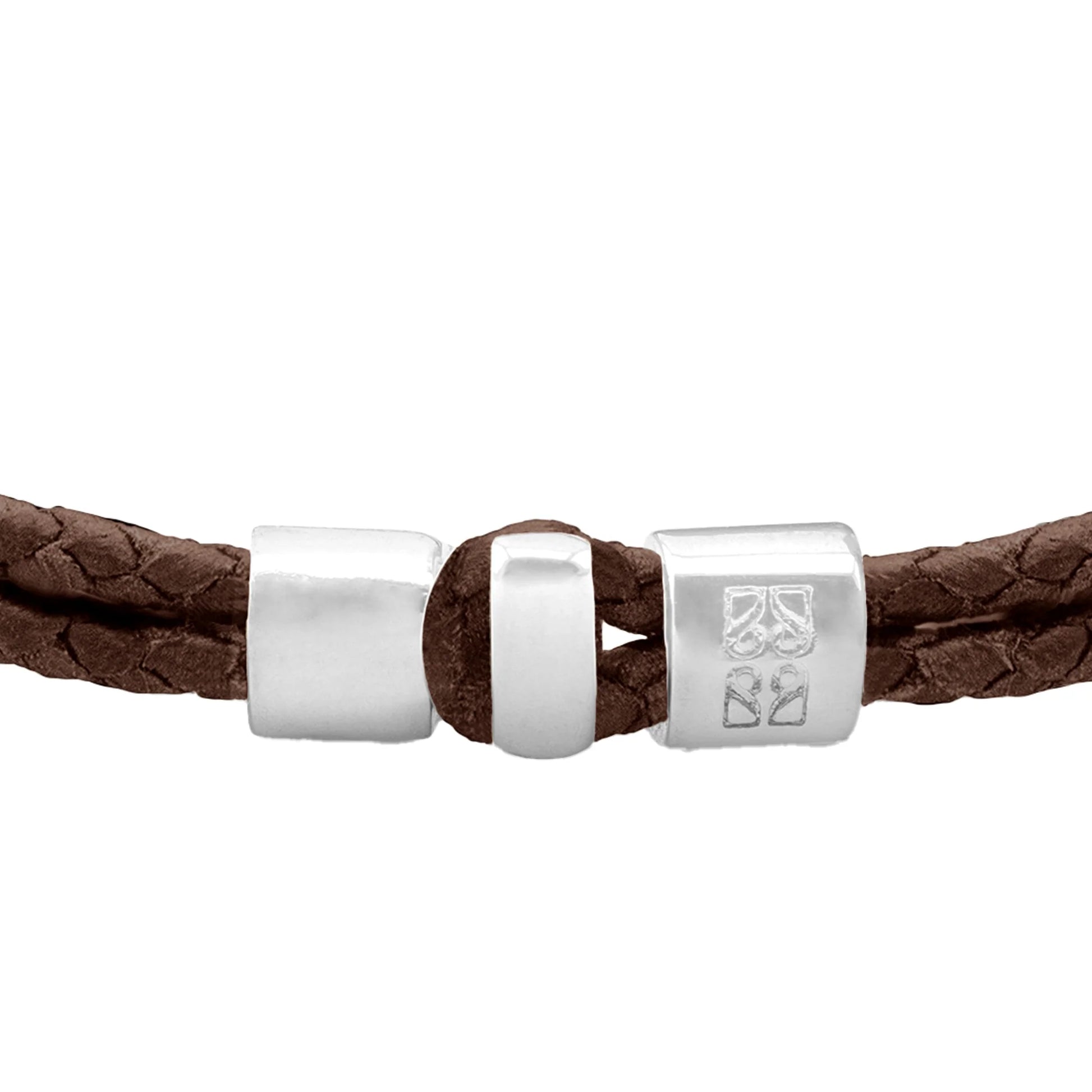 Pulsera en baño de rodio, Piel natural de Borrego - Joyería y bisutería fina