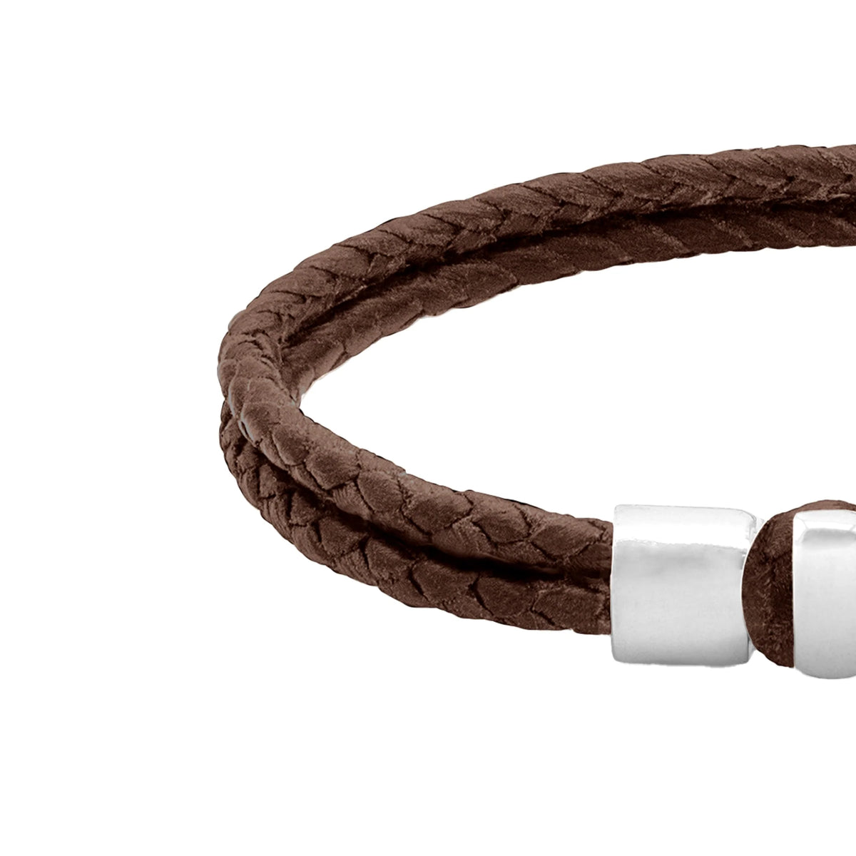 Pulsera en baño de rodio, Piel natural de Borrego - Joyería y bisutería fina