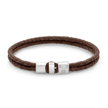 Pulsera en baño de rodio, Piel natural de Borrego - Joyería y bisutería fina