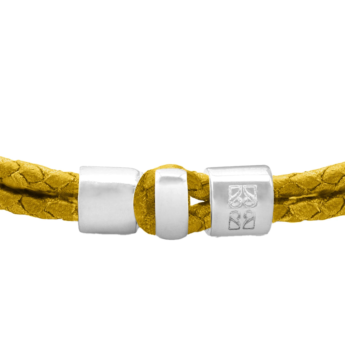 Pulsera en baño de rodio, Piel natural de Borrego - Joyería y bisutería fina