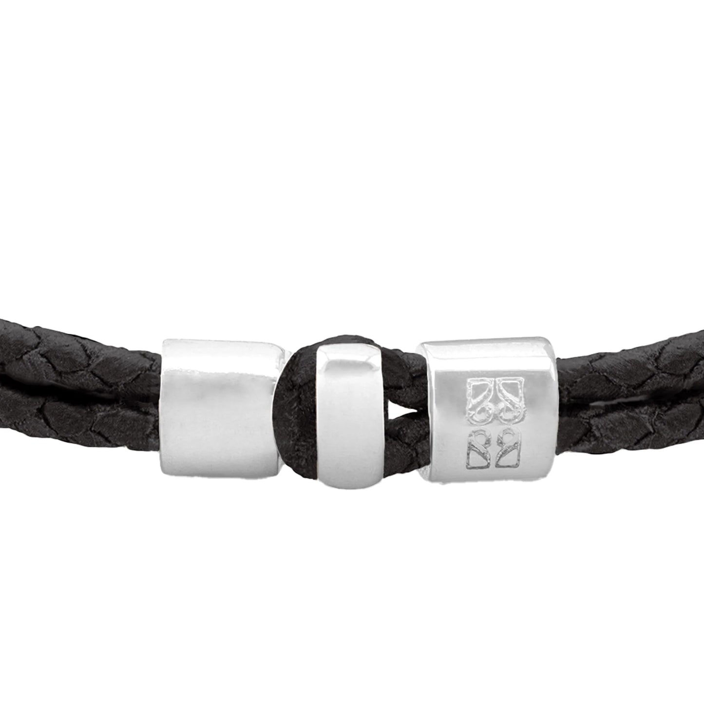 Pulsera en baño de rodio, Piel natural de Borrego - Joyería y bisutería fina