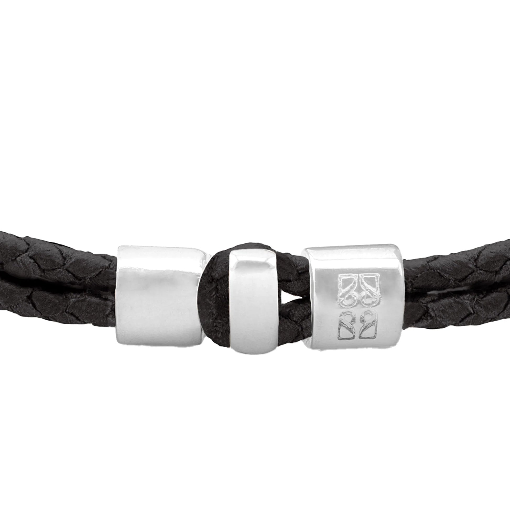 Pulsera en baño de rodio, Piel natural de Borrego - Joyería y bisutería fina