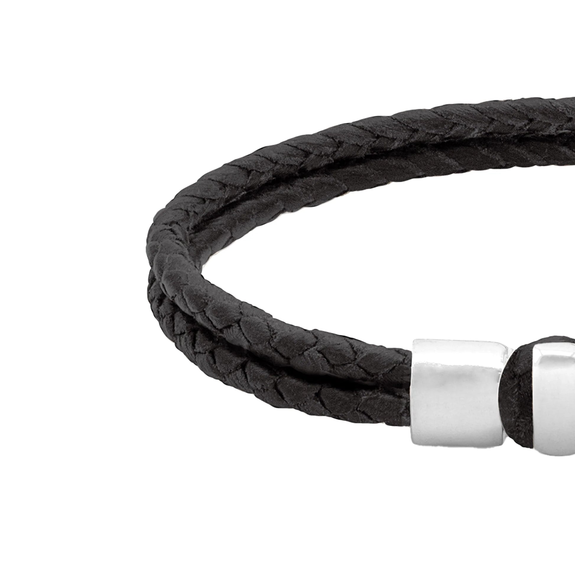 Pulsera en baño de rodio, Piel natural de Borrego - Joyería y bisutería fina