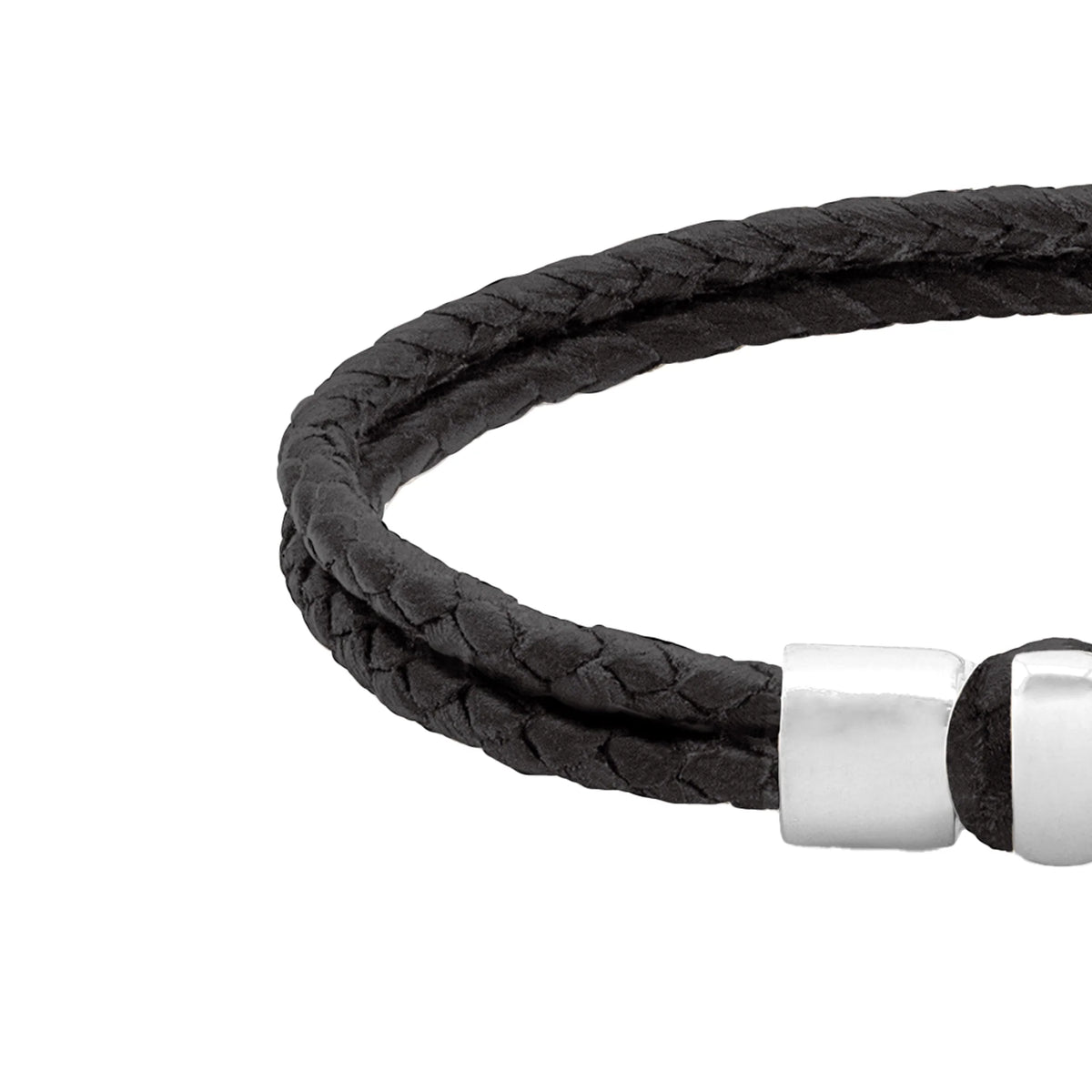 Pulsera en baño de rodio, Piel natural de Borrego - Joyería y bisutería fina
