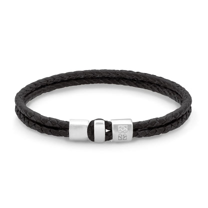Pulsera en baño de rodio, Piel natural de Borrego - Joyería y bisutería fina