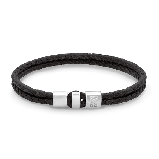 Pulsera en baño de rodio, Piel natural de Borrego - Joyería y bisutería fina
