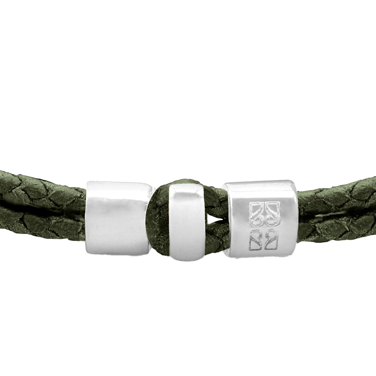 Pulsera en baño de rodio, Piel natural de Borrego - Joyería y bisutería fina