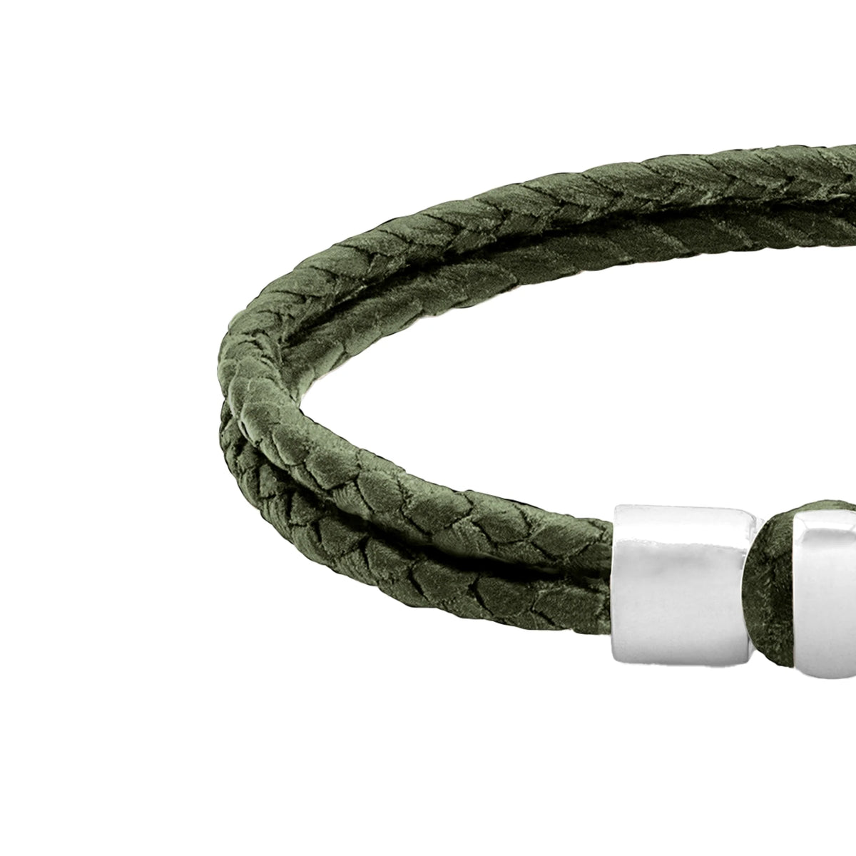 Pulsera en baño de rodio, Piel natural de Borrego - Joyería y bisutería fina